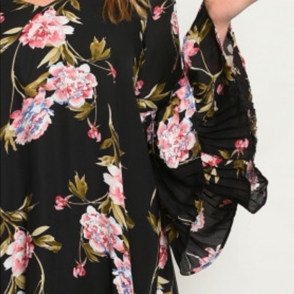 Floral Tiered Bell Sleeve Dress - Picture 8 of 8